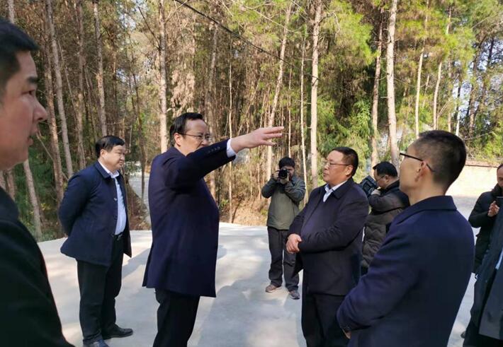通江縣縣長譚青松與副縣長熊純俊、縣農業局、工業園區管委會到公司調研